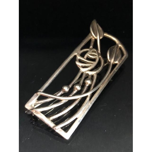 37 - Silver Hallmarked Brooch in Charles Rennie Mackintosh design, Arts & Crafts style marked for CJL app... 