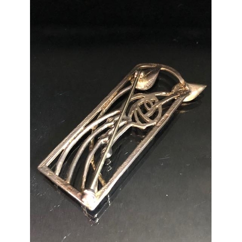 37 - Silver Hallmarked Brooch in Charles Rennie Mackintosh design, Arts & Crafts style marked for CJL app... 