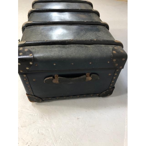 377 - Vintage wooden bound travel trunk