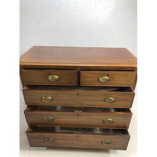 381 - Victorian chest of five drawers with fluted column detailing