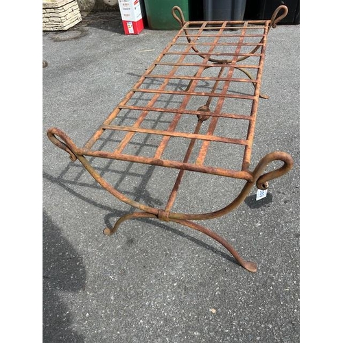 389 - Wrought Iron Garden ornamental plant stand approx 110cm wide