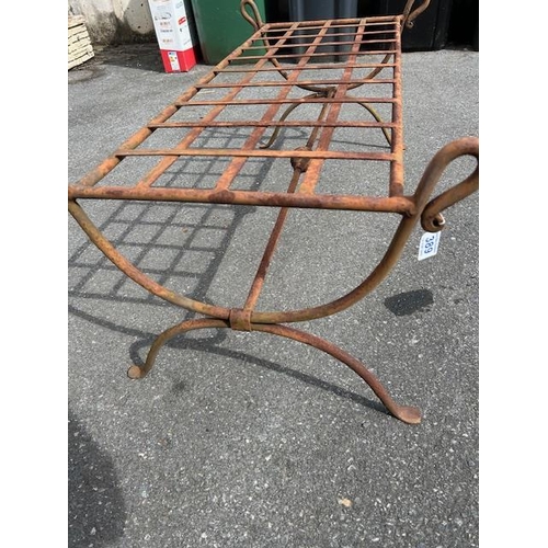 389 - Wrought Iron Garden ornamental plant stand approx 110cm wide