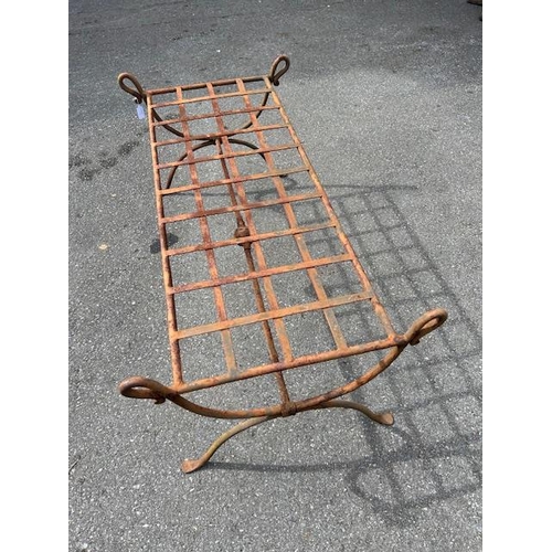 389 - Wrought Iron Garden ornamental plant stand approx 110cm wide