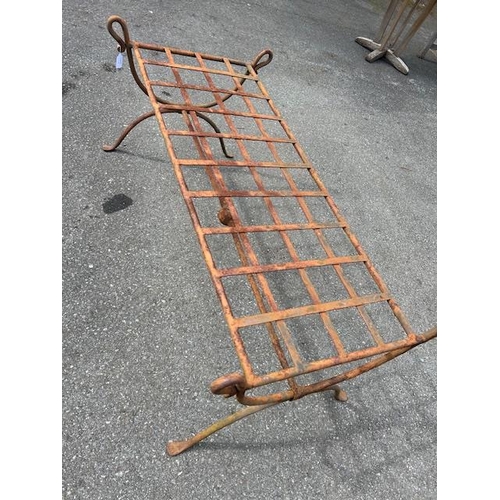 389 - Wrought Iron Garden ornamental plant stand approx 110cm wide