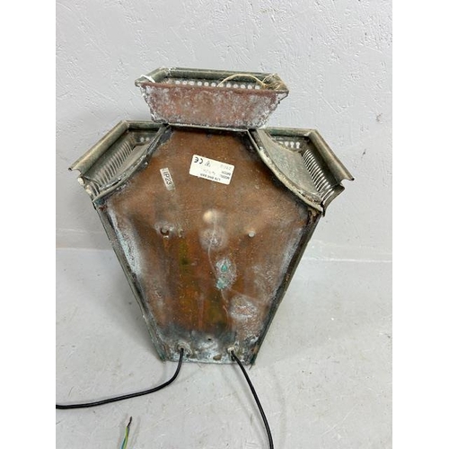 399 - Modern Victorian style metal porch wall light with 2 faux candle holders approximately 35 x 23 x 45c... 