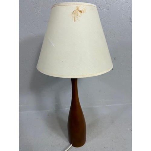 406 - modern table lamp with turned wooden base approximately 63cm high