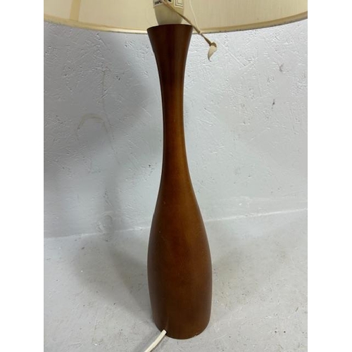 406 - modern table lamp with turned wooden base approximately 63cm high