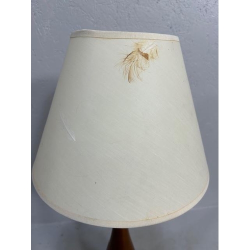 406 - modern table lamp with turned wooden base approximately 63cm high