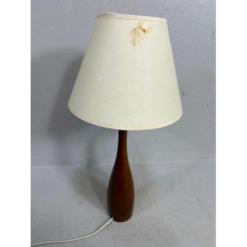 406 - modern table lamp with turned wooden base approximately 63cm high