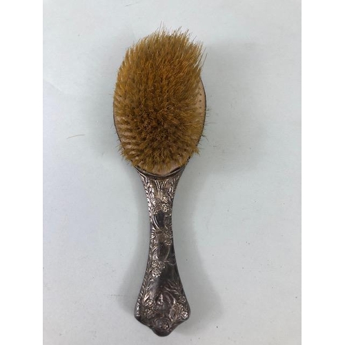 41 - Silver, Silver hallmarked hand mirror and Hair brush both A/F