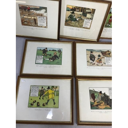 420 - Antique prints, eight historical golfing prints in frames each approximately 44 x 34cm