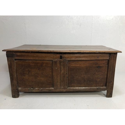 427 - Antique Furniture late 18th early 19th Century Oak and Elm Coffer / Chest approximately 126 x 60 x 5... 