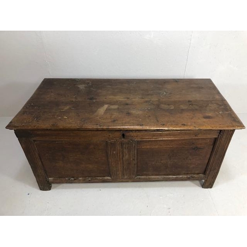 427 - Antique Furniture late 18th early 19th Century Oak and Elm Coffer / Chest approximately 126 x 60 x 5... 