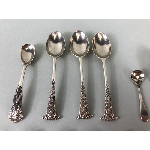 44 - Silver Hallmarked spoons to include apostle, fancy and salt, 13 items approximately 131.3g