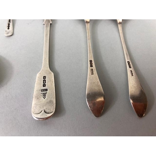 44 - Silver Hallmarked spoons to include apostle, fancy and salt, 13 items approximately 131.3g