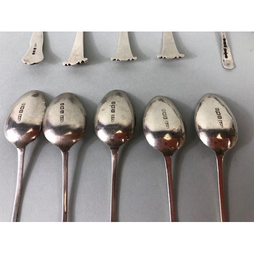 44 - Silver Hallmarked spoons to include apostle, fancy and salt, 13 items approximately 131.3g