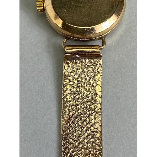 50 - 9ct gold vintage 1960s ladies OMEGA wrist watch on 9ct gold bark finish bracelet total length approx... 