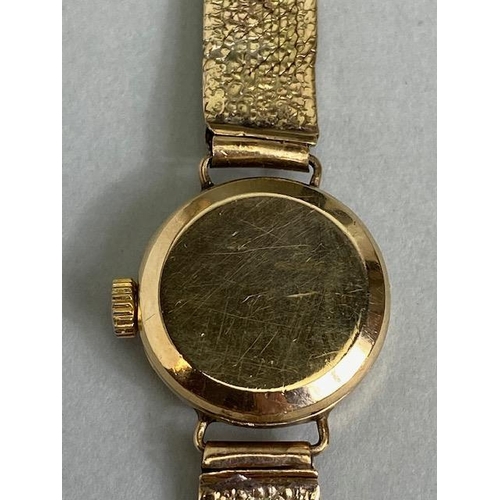 50 - 9ct gold vintage 1960s ladies OMEGA wrist watch on 9ct gold bark finish bracelet total length approx... 