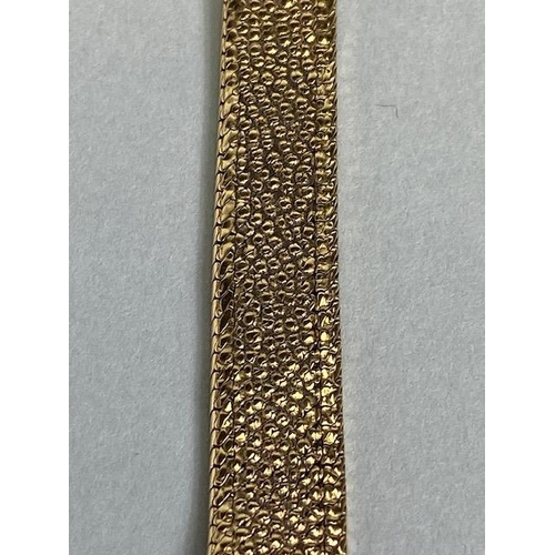 50 - 9ct gold vintage 1960s ladies OMEGA wrist watch on 9ct gold bark finish bracelet total length approx... 