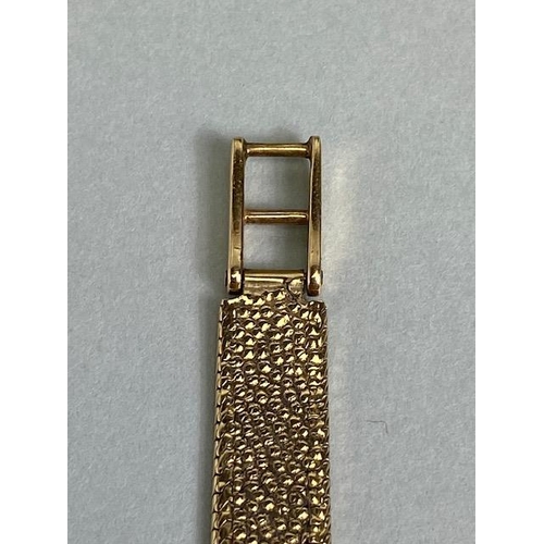 50 - 9ct gold vintage 1960s ladies OMEGA wrist watch on 9ct gold bark finish bracelet total length approx... 