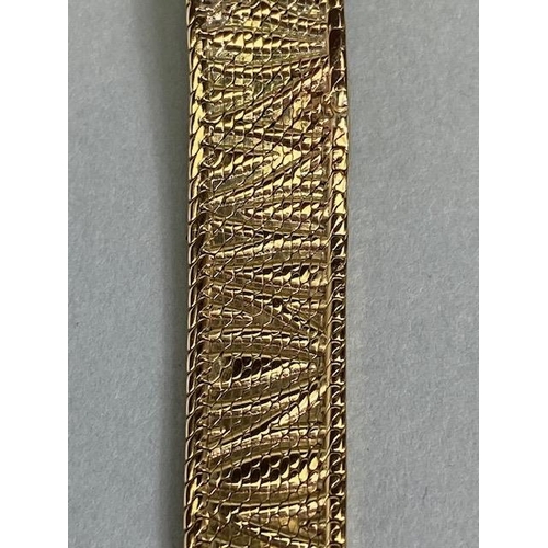 50 - 9ct gold vintage 1960s ladies OMEGA wrist watch on 9ct gold bark finish bracelet total length approx... 