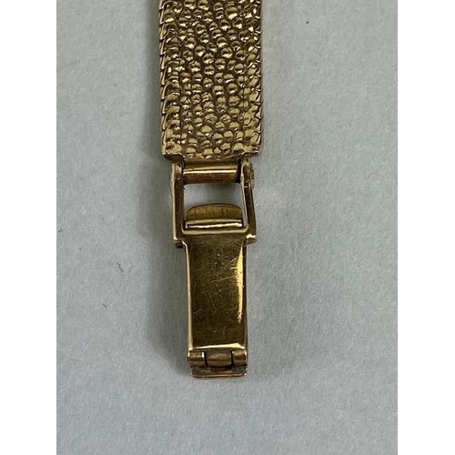 50 - 9ct gold vintage 1960s ladies OMEGA wrist watch on 9ct gold bark finish bracelet total length approx... 