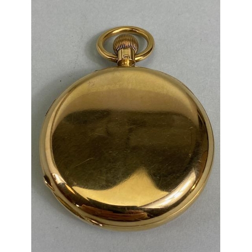 53 - Antique 18ct yellow gold pocket watch cream face with black Roman numerals, 1898, Not running, total... 