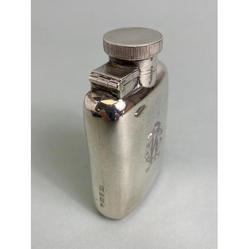 67 - Antique silver English hall marked tot flask approximately 73.3g and a silver hallmarked vesta case ... 