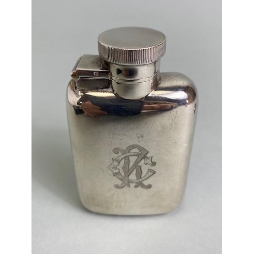 67 - Antique silver English hall marked tot flask approximately 73.3g and a silver hallmarked vesta case ... 