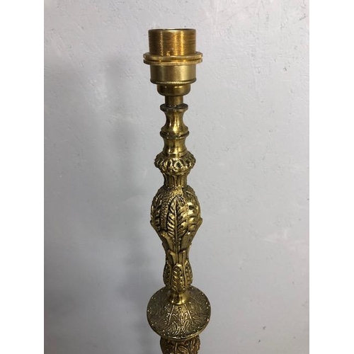 73 - vintage lighting , 20th century brass standard lamp base  decorated in the 18th century style with f... 