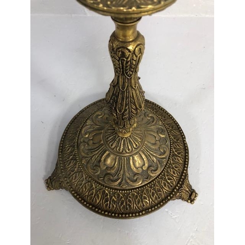 73 - vintage lighting , 20th century brass standard lamp base  decorated in the 18th century style with f... 