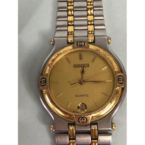 76 - Vintage watches, collection of vintage watches to include a 1990 Gucci Q two colour bracelet watch a... 