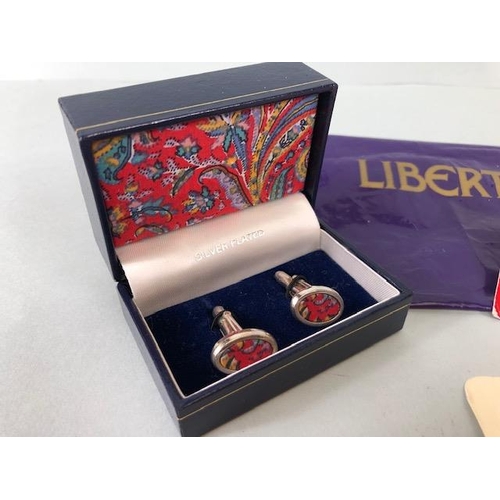 96 - Vintage Liberty Of London costume Jewellery being a pair of boxed Liberty cufflinks, a pair of Sonia... 