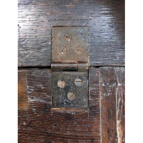 100 - Antique Georgian Oak Bureau with four drawers and fall front opening to pigeon holes and small drawe... 