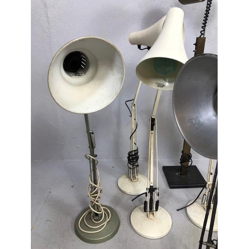 109 - Collection of vintage lighting to include original Anglepoise examples and wall mounted machinist la... 