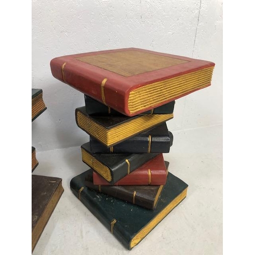 110 - Two modern side tables in the form of faux books approx 51 & 41cm tall