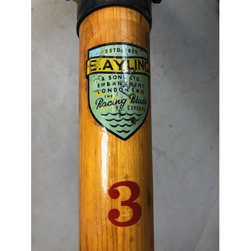 113 - Vintage Oar: An original Oxford Blues Queens College Boat Club rowing Oar. 1st TORPID 1979. OAR numb... 