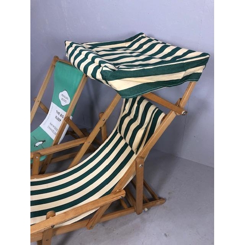 114 - Two Vintage style deckchairs