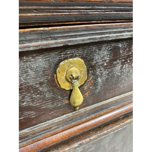 119 - Antique chest of five drawers, divides into two sections with brass handles approx 102 x 60 x 90cm (... 