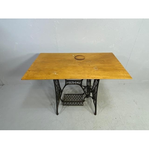 121 - Table converted from a Singer sewing machine peddle operated base