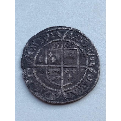 123 - Antique Coins, Elizabeth 1st silver 6d six pence, dated 1567, approximately 25mm diameter, 2.7g