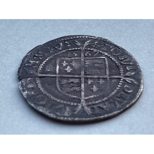 123 - Antique Coins, Elizabeth 1st silver 6d six pence, dated 1567, approximately 25mm diameter, 2.7g