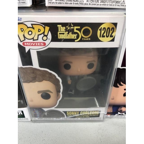 130 - Pop culture collectables, Funko POP! figures to include Sonny Corleone, Bon Scott, Coca-Cola Santa, ... 