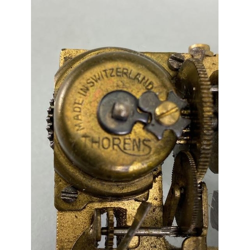 136 - Swiss made Thorens music mechanism (for a music Box), no broken spines, winds and plays several song... 