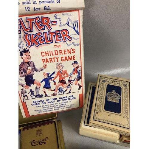 152 - Vintage Toys and Games,  to include quantity playing card of different types, games to include early... 