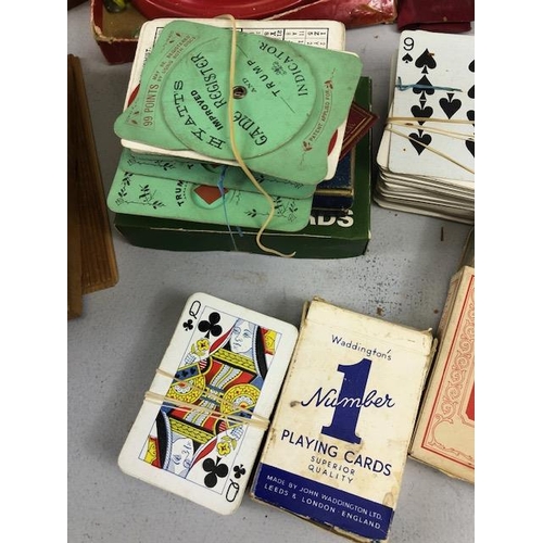 152 - Vintage Toys and Games,  to include quantity playing card of different types, games to include early... 