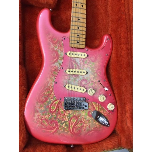 163 - Vintage Guitar, 1980s Electric Fender Stratocaster, Pink Paisley design body serial number E912504, ... 