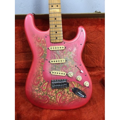 163 - Vintage Guitar, 1980s Electric Fender Stratocaster, Pink Paisley design body serial number E912504, ... 