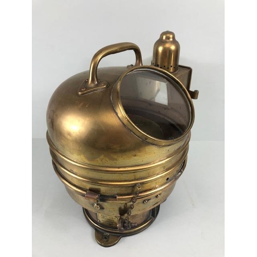 170 - 20th century Pattern 1151A  ships binnacle compass No 488H brass hood and case