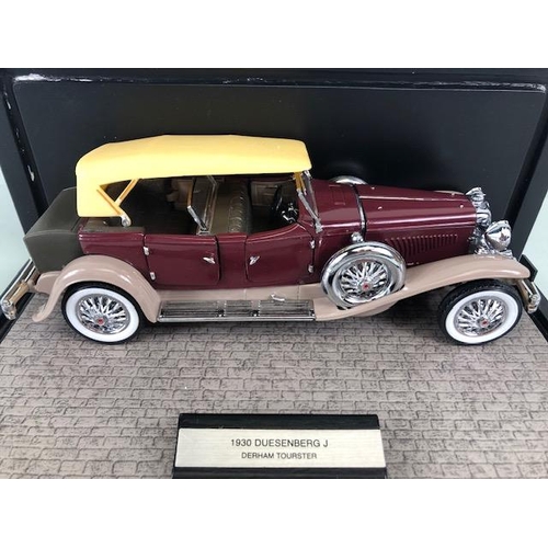 171 - Franklin mint 1987 model of a Duesenberg Tourster motor car in its display case approximately 28cm l... 